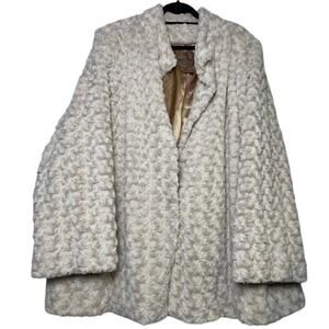 Dennis Basso Faux Fur Womens Coat Plus Size Old Money Quite Luxury Dress Coat 3X
